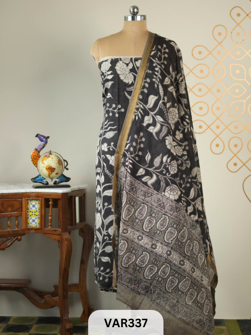 KALAMKARI COTTON-2 PCS-TOP & DUPPATA