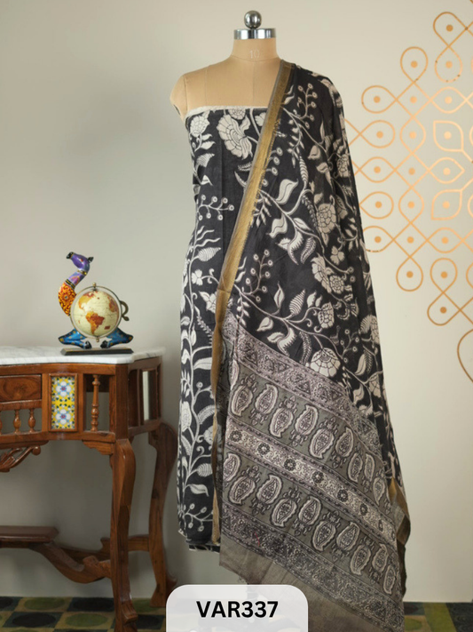 KALAMKARI COTTON-2 PCS-TOP & DUPPATA