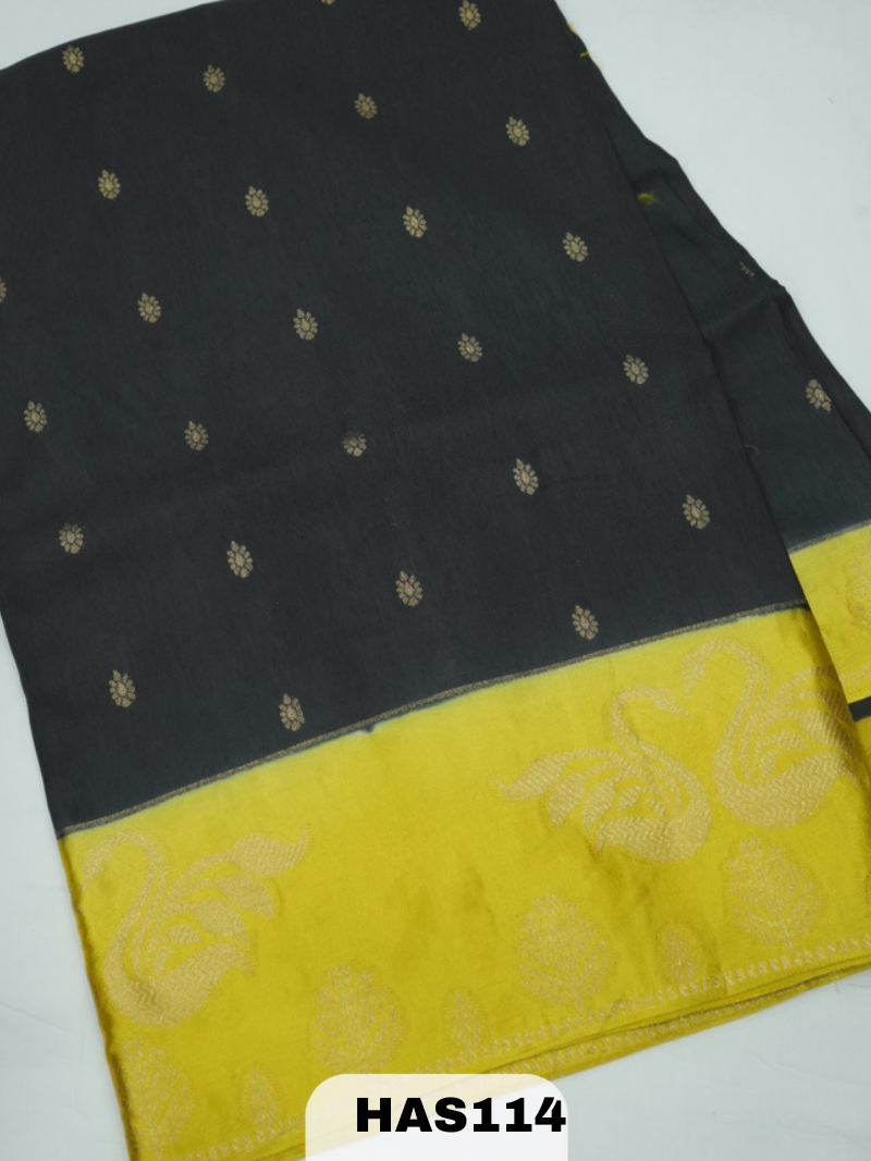 BANARAS RUSSIAN SATIN BODER SAREE