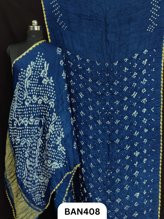 Semi Gaji Silk Tissue Pallu 9/16 Dani Saree With Edging