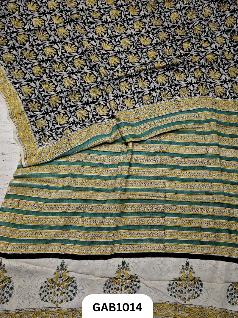 Premium Hand Block Printed Georgette Sarees with Blouse