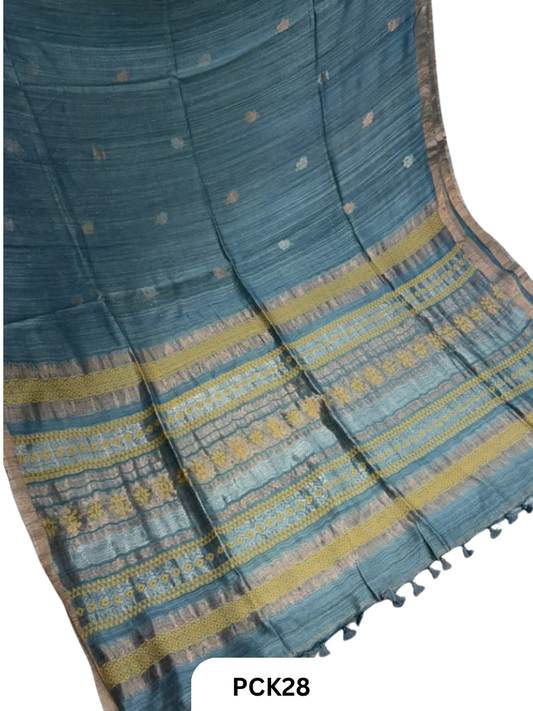Pure Handloom Matka Banarasi Handweaving Jamdani Motif Saree