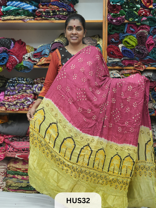 BANDHANI AJRAKH WITH LAGDI PATTA DUPPATA