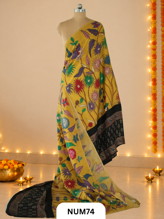 Exclusive Penkalamkari Floral Saree