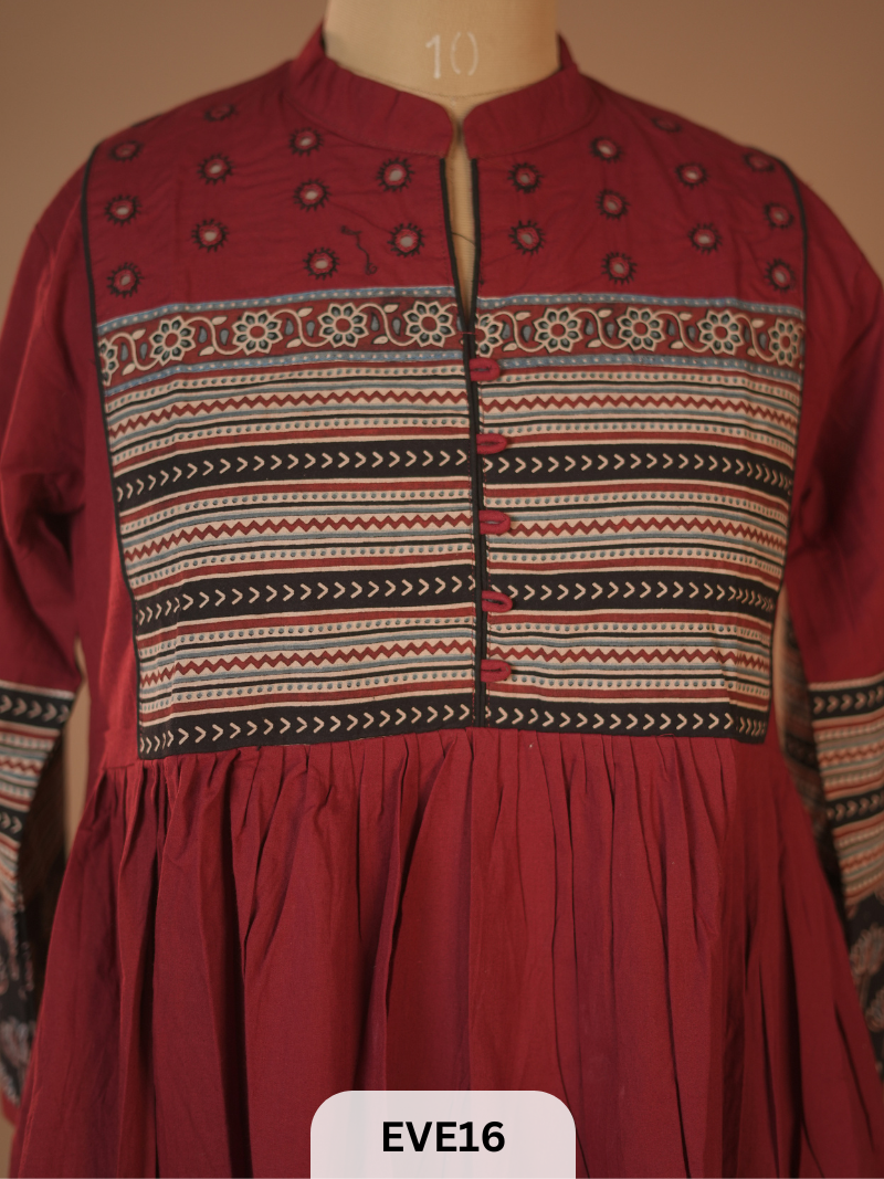 PURE COTTON KURTI WITH MIRROR WORK