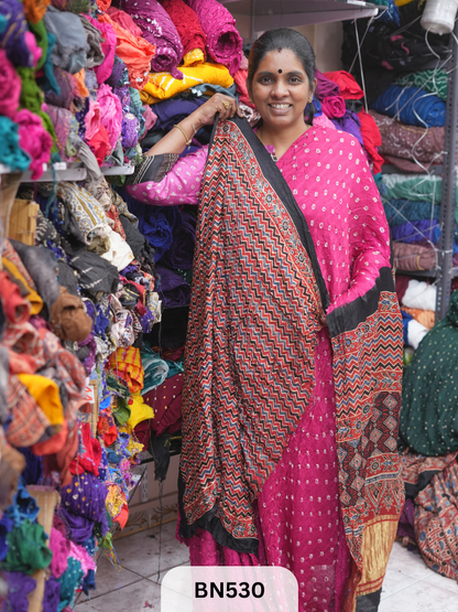 MODAL GAJI - AJRAKH BANDHINI SAREE