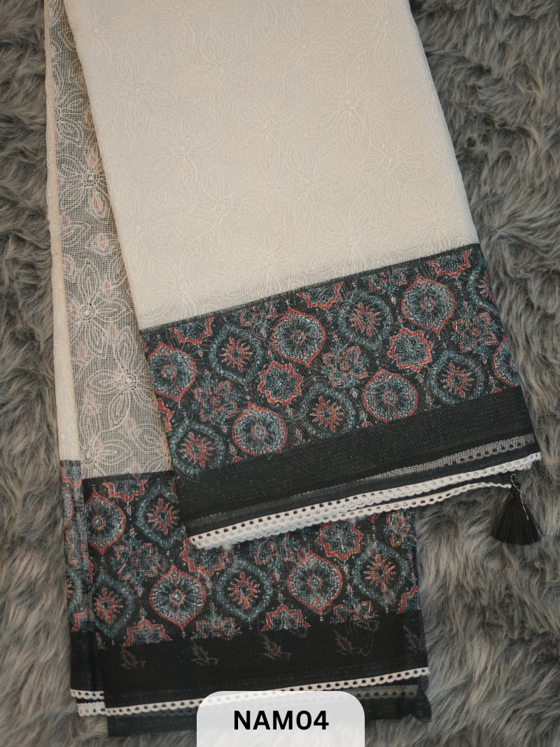 KOTA X CHIKANKARI HANDBLOCK PRINT SAREE