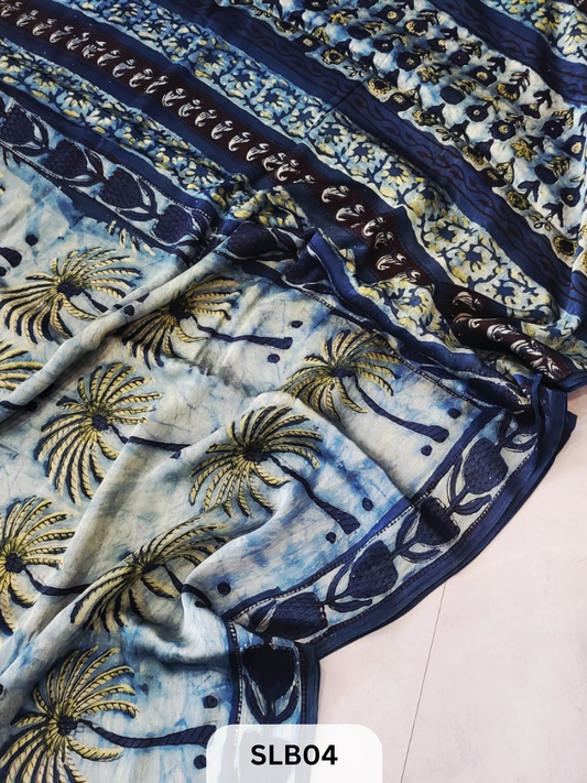 NASPHAL AJRAKH VANASPATHI MODAL HANDBLOCK PRINT SAREE