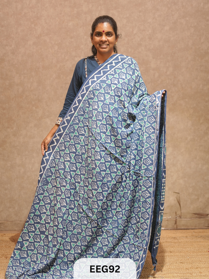 CHANDERI INDIGO SAREE