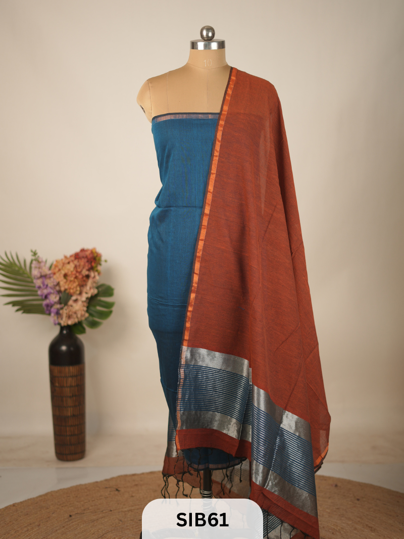 PURE MULCOTTON SALWAR SUIT - HANDLOOM