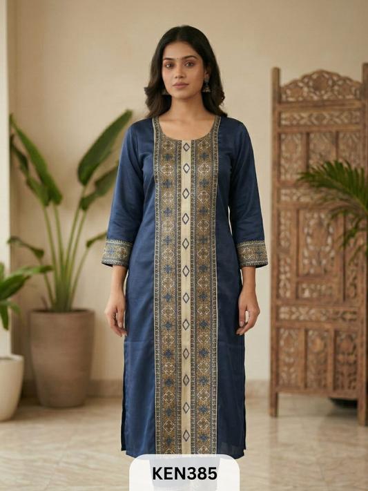 MASHRU PANEL & MIRROR WORK KURTI
