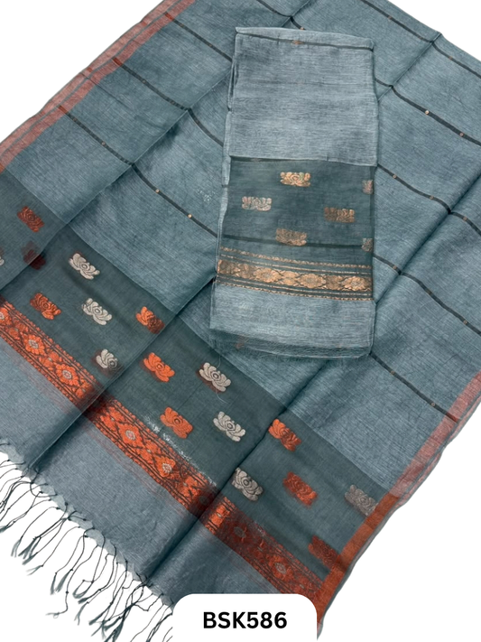 Handloom Silk Linen top & Duppata 2.5 mtr