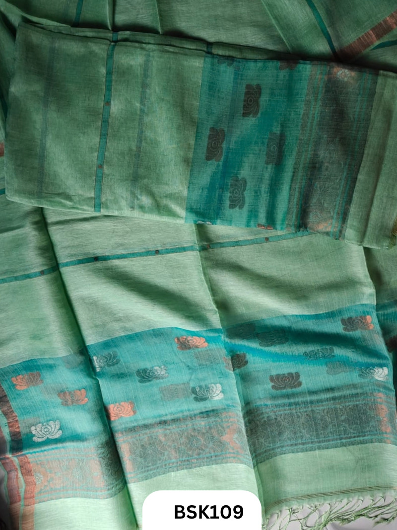 Premium Pure Handloom Linen Silk Salwar  Top 2.7 mtr  Duppata 2.5 mtr