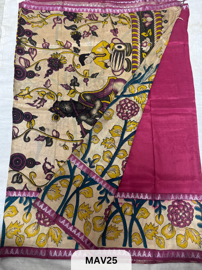 MANGALAGIRI SILK WITH KALAMKARI FUSION