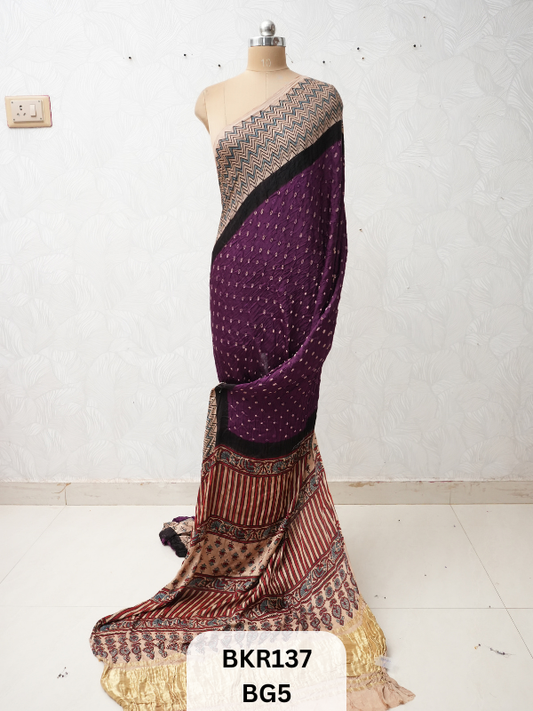 BANDHANI & AJRAKH MODAL SAREES | LAGDI PATTA