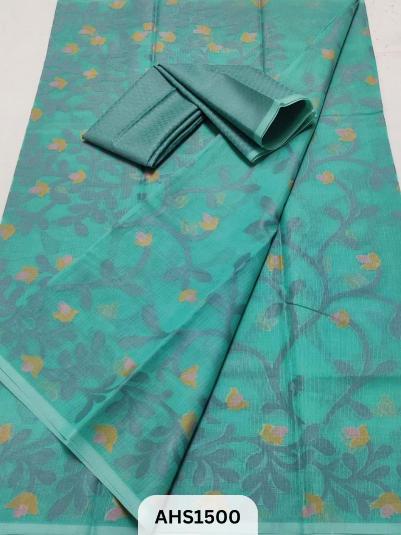 Soft Kota Cotton Jamdani Work Saree with Blouse