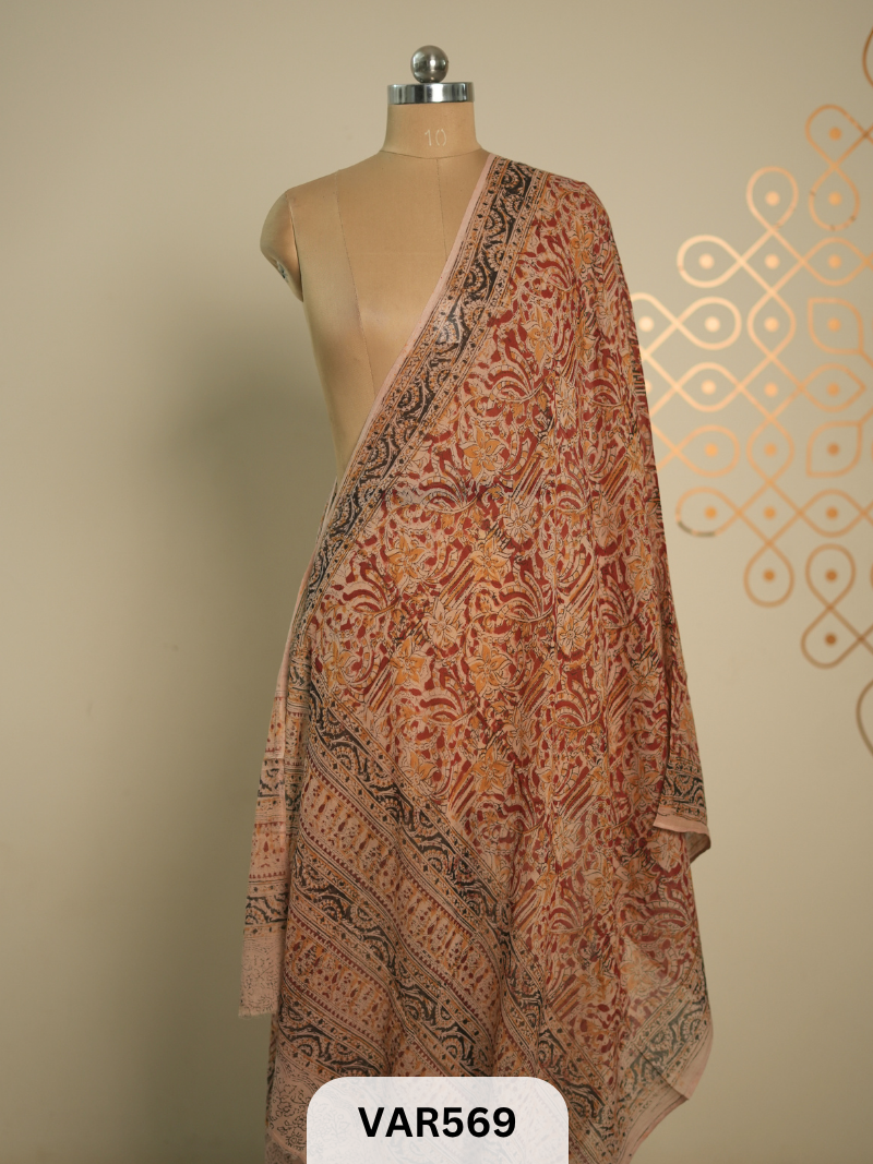 kalamkari cotton border duppatta + shipping