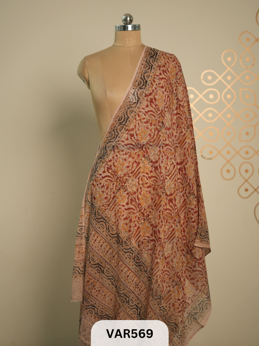 kalamkari cotton border duppatta + shipping