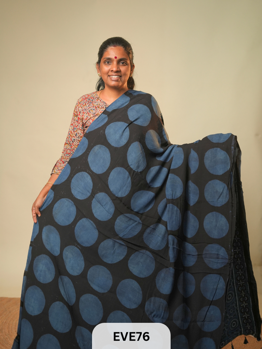 MODAL AJRAKH HANDBLOCK PRINT SAREE