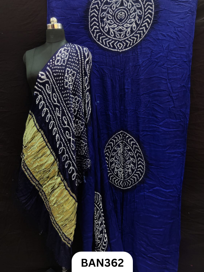 Semi Gaji Silk Tissue Pallu 4 Gul with 3D Dyeing Saree