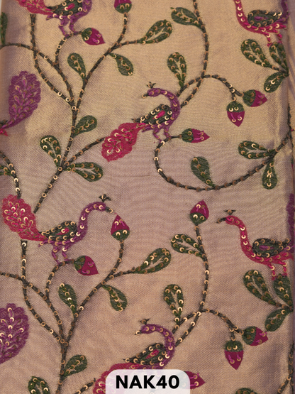 Semi Tussar paithani with Hand embroidry saree