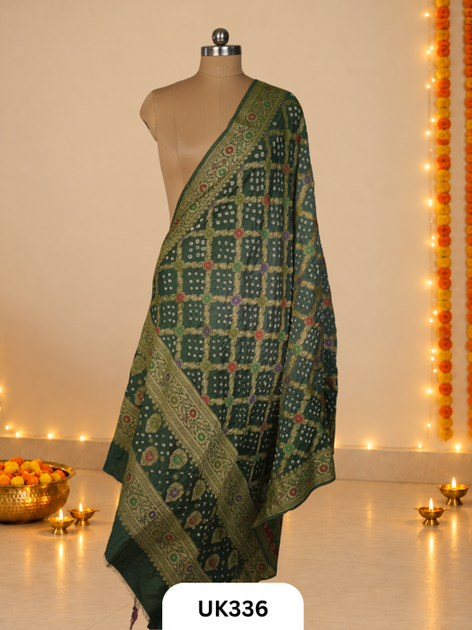 Pure Khadi Georgette With Bandhani Duppatta