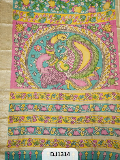 HANDLOOM PENKALAMKARI X MANGALGIRI PATTU BORDER