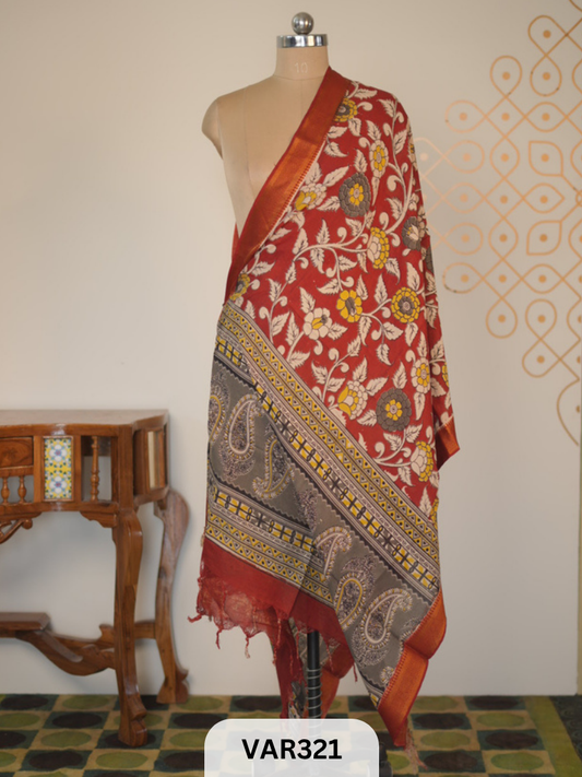 KALAMKARI CHENNURI SILK DUPPATTA