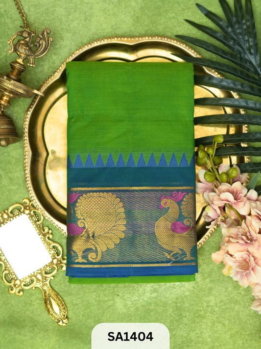 CHETTINAD COTTON SAREE | PEACOCK BORDER
