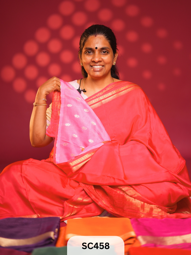 SEMI MYSORE CREPE SAREE