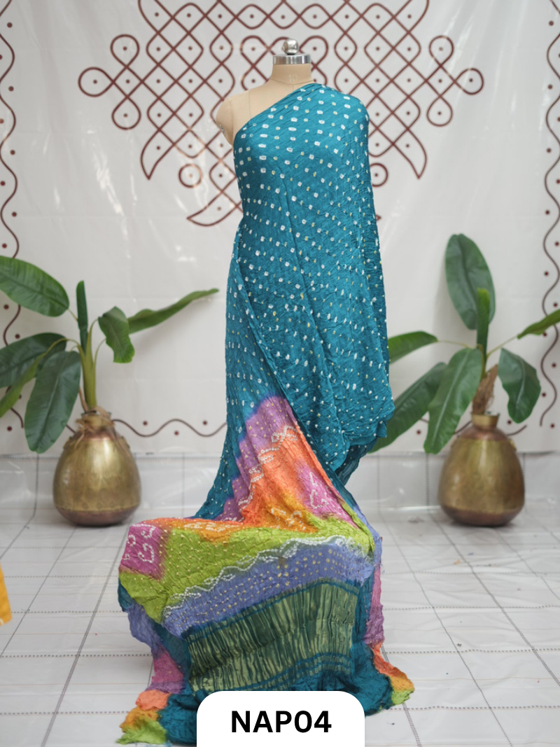 Multi Pallu Bandhani Saree