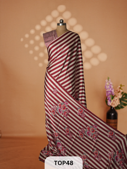 Bishnupur Inspired - AJRAKH SATIN CREPE SAREE