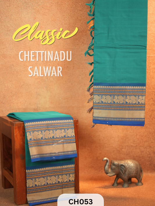 Chettinad Cotton Salwar Suit - 2Pcs Unstitched
