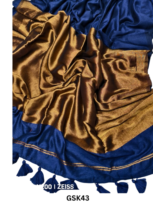 Plain Modal Tissue Saree With Blouse piece