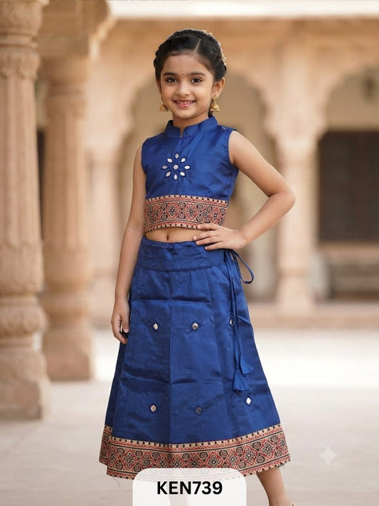 MASHRU MIRRORWORK KIDS CHANIYA CHOLI