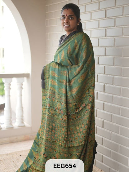 AJRAKH MODAL SAREE - JACKPOT