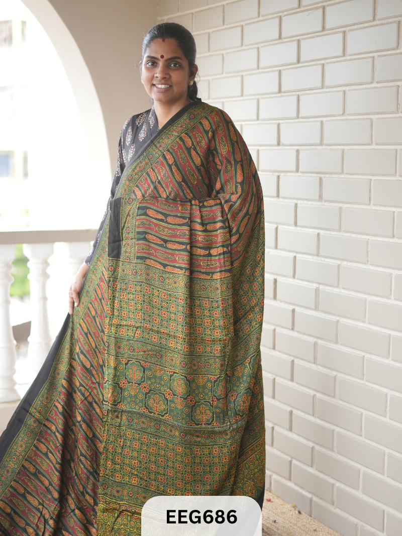 AJRAKH MODAL SAREE - JACKPOT