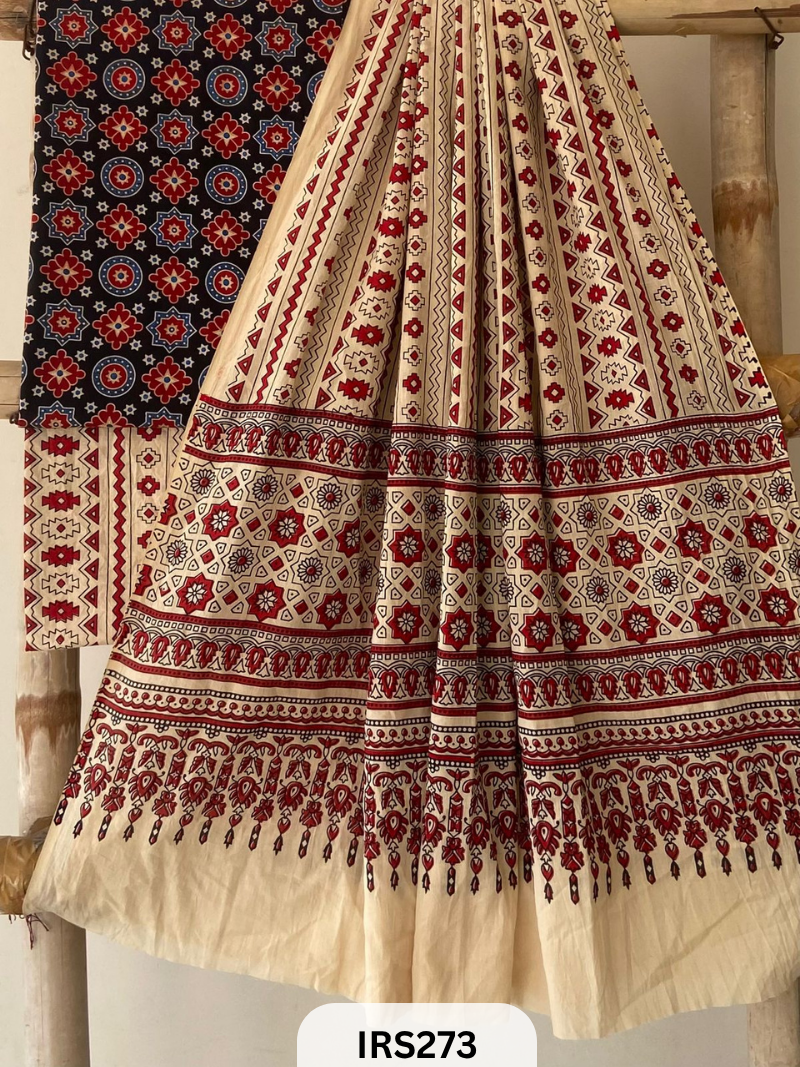 PURE COTTON FABRIC WITH AJRAKH PRINT DESIGNER SALWAR SUIT WPRIITH AJRAKH NT BOTTOM