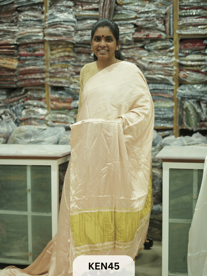 PLAIN MODAL SILK SAREE WITH LAGDI PATTA