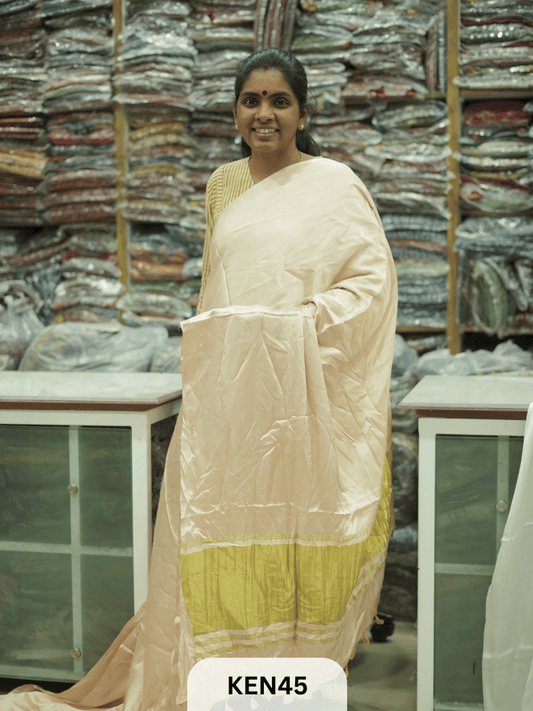 PLAIN MODAL SILK SAREE WITH LAGDI PATTA