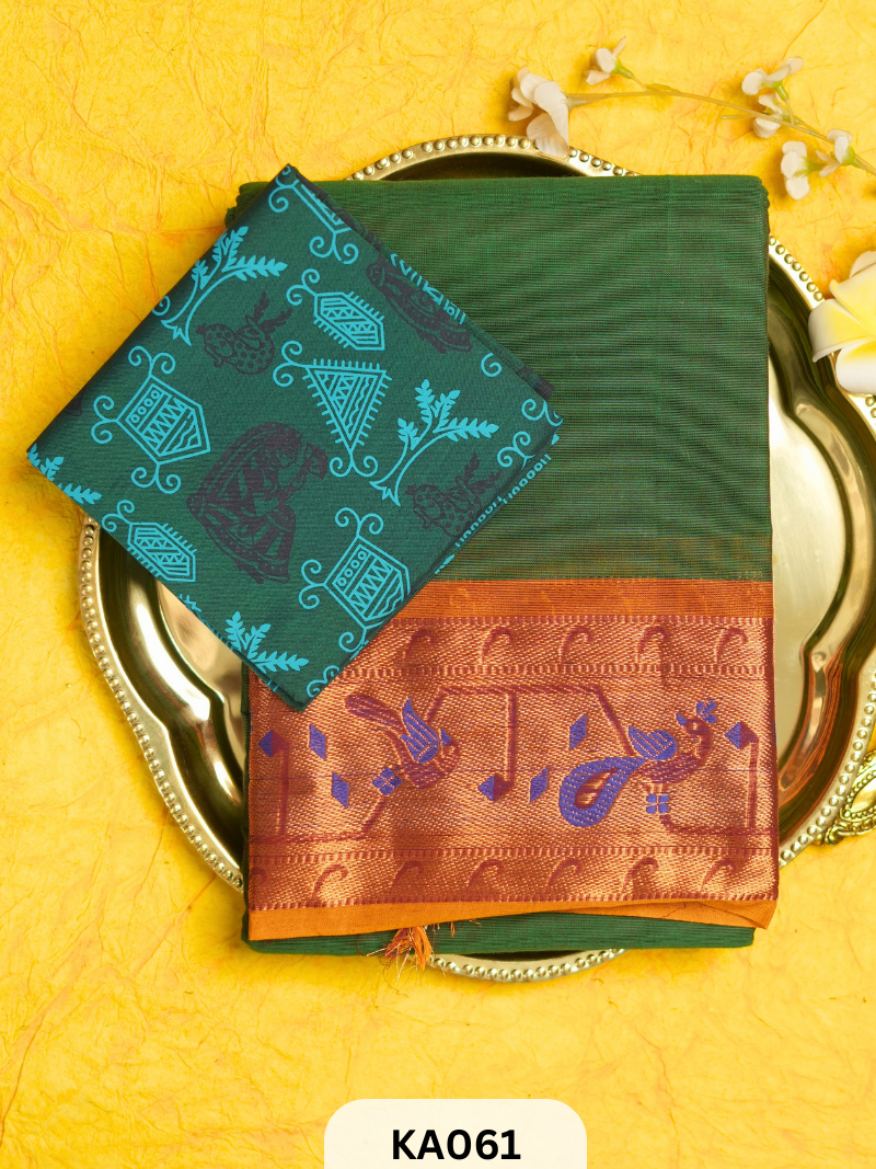 Chettinad cotton with Golden border