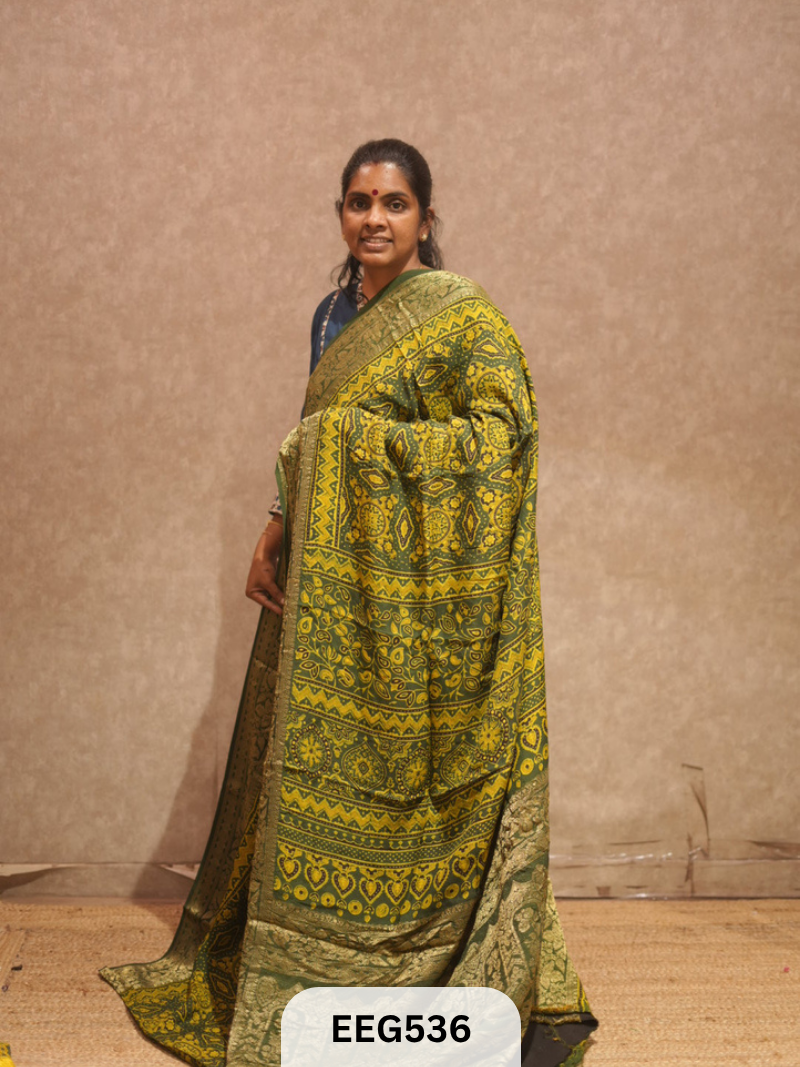 AJRAKH DOLA SILK SAREE