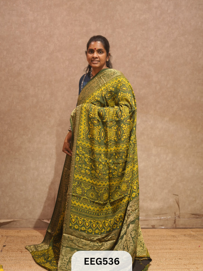 AJRAKH DOLA SILK SAREE