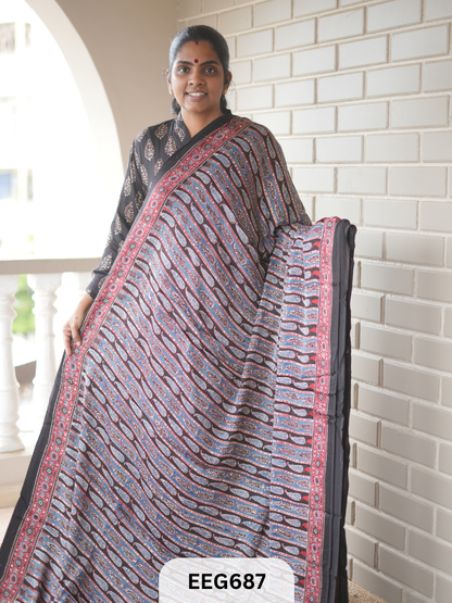 AJRAKH MODAL SAREE - JACKPOT