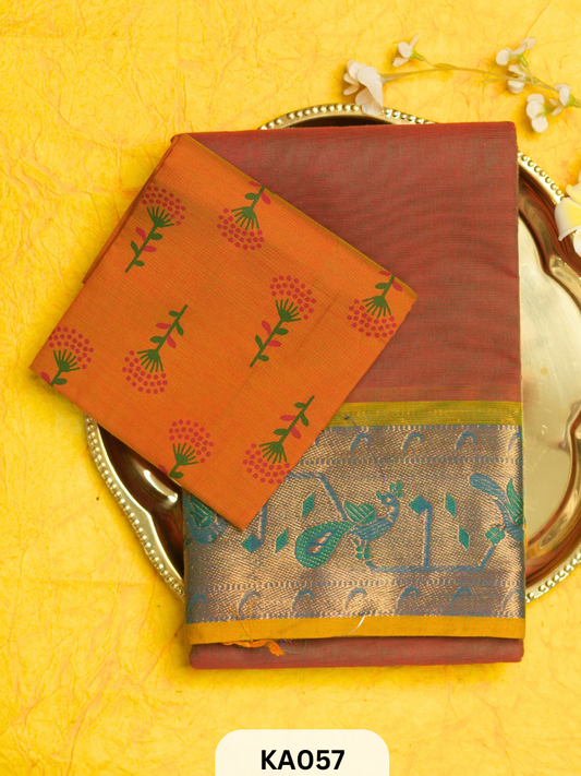 Chettinad cotton with Golden border