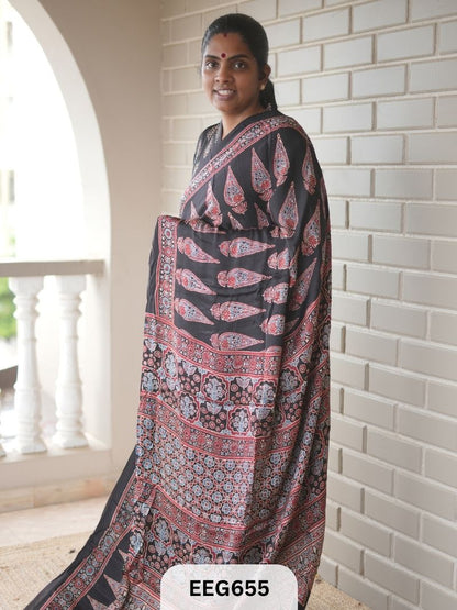 AJRAKH MODAL SAREE - JACKPOT