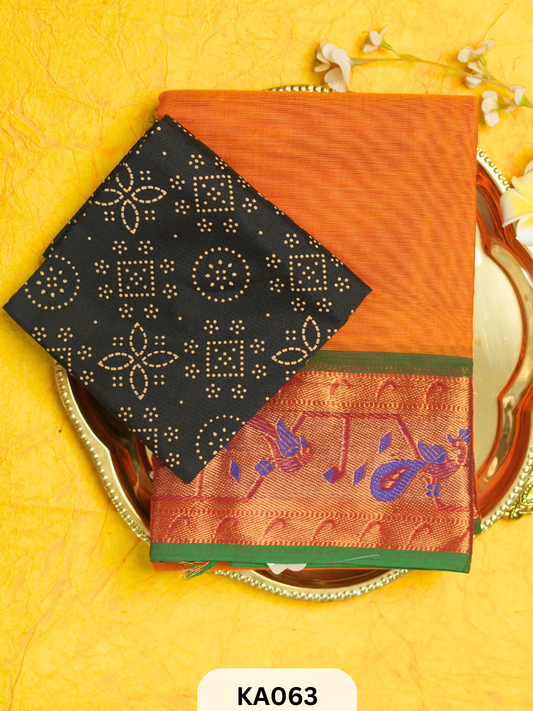 Chettinad cotton with Golden border