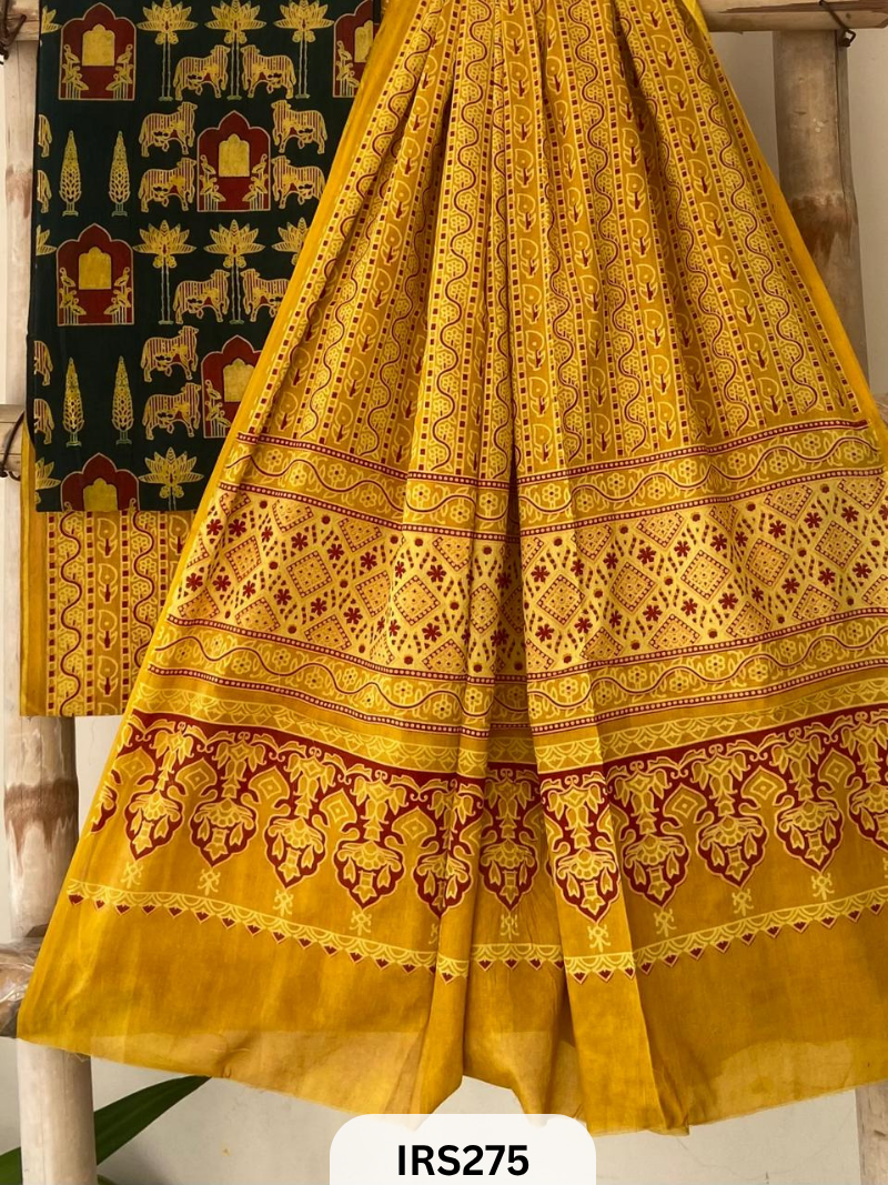 PURE COTTON FABRIC WITH AJRAKH PRINT DESIGNER SALWAR SUIT WPRIITH AJRAKH NT BOTTOM