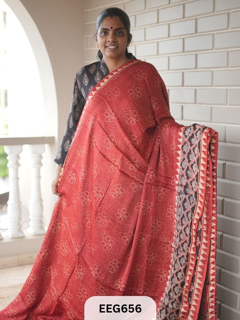 AJRAKH MODAL SAREE - JACKPOT