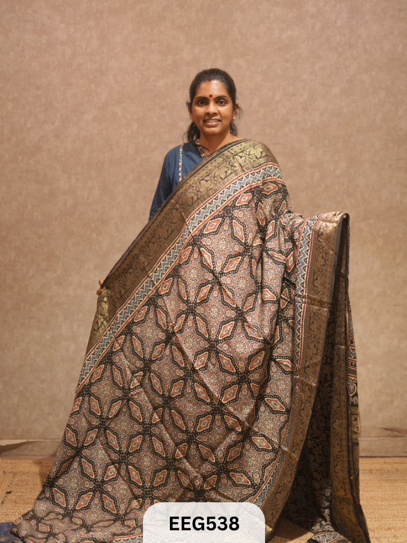 AJRAKH DOLA SILK SAREE